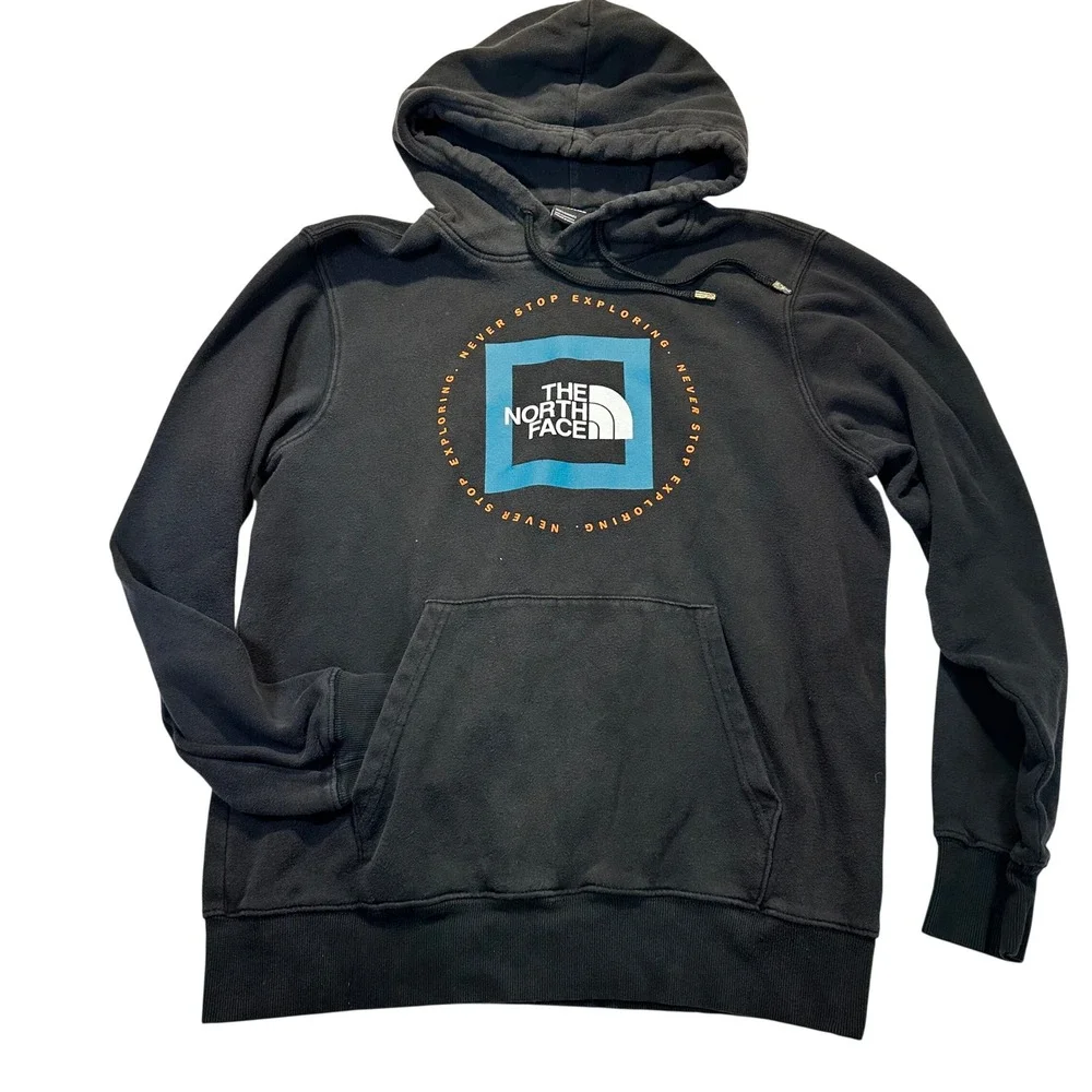 The North Face Hoodie Mens Medium‎ Black Gorpcore Streetwear Graphic Pullover
